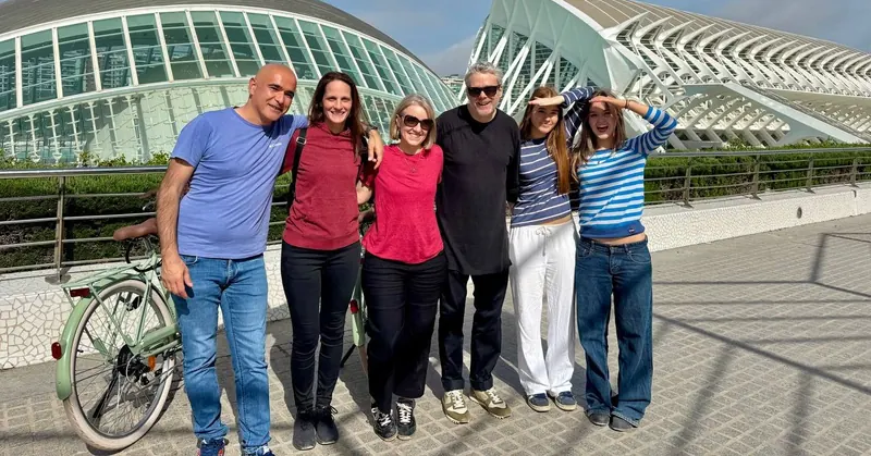 Group of riders in front of the City of Arts and Sciences